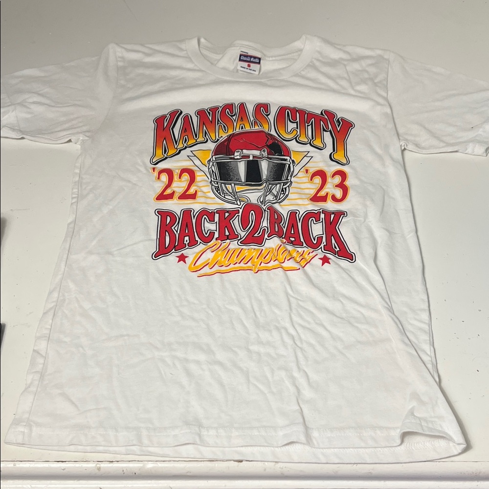 Charlie Hustle Small Short Sleeve Kansas City Chiefs Superbowl Champs T